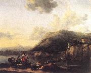 BERCHEM, Nicolaes Landscape with Jacob, Rachel, and Leah china oil painting reproduction